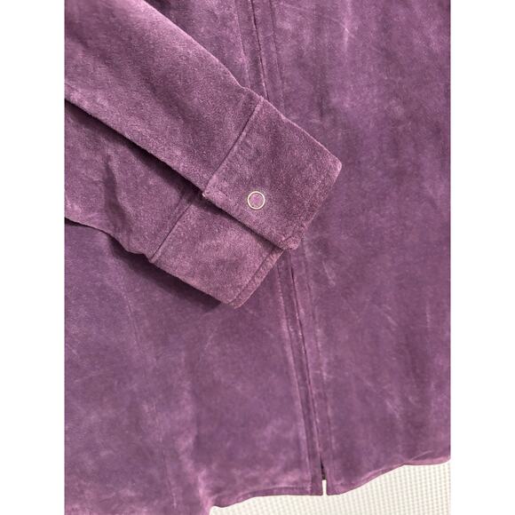 Jones Wear Sport Vintage Womens Large Purple Leather Suede Retro 90's Y2K Jacket - Picture 2 of 7